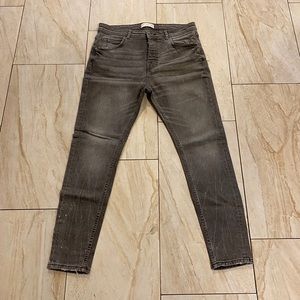 Zara jeans mean grey jeans distressed denim grey denim Zara men